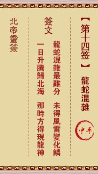 北帝灵签14签，活佛北帝灵签第十四签解签占卜详解